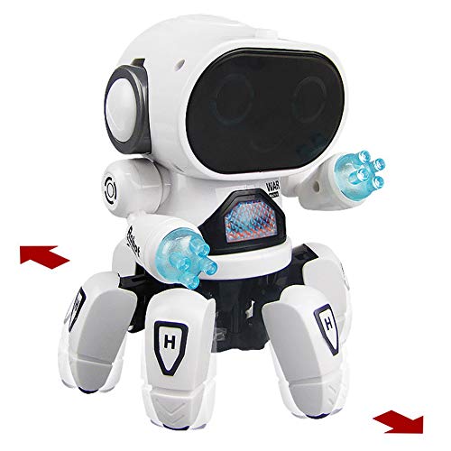 ONWRACE Cute 6-Claws Colorful LED Light Music Dancing Mini Electric Robot Kids Toy Blue