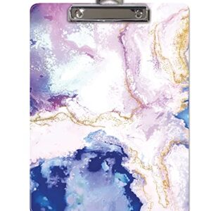 Fashion Clipboard, Abstract Art Design, Standard A4 Letter Size, 12.5" x 9", Wooden Clipboard, Low Profile Clip, Decorative Clipboard, by Better Office Products (Blue-Purple)