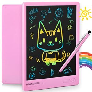 lcd writing tablet for kids, 10 inch drawing tablet board with magnetic stylus for phone tablet, reusable doodle board educational gifts toddler drawing pad for 3~8 years old boys girls (pink)