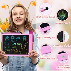 LCD Writing Tablet for Kids, 10 Inch Drawing Tablet Board with Magnetic Stylus for Phone Tablet, Reusable Doodle Board Educational Gifts Toddler Drawing Pad for 3~8 Years Old Boys Girls (Pink)