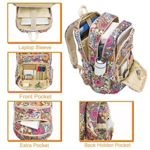 Travel Backpack for Women Large Overnight Weekender Bag Lightweight Casual Daypack College Campus Backpacks Fits 15.6 inch Laptop XL Carry On Back Pack Airline Approved Paisley Print Mochilas De Mujer