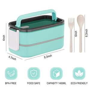 Adult Bento Box Lunch Box Large, Bento Box Japanese Lunch Box Kit with Bag & Utensils, Food Picks for Bento Box Containers, Stackable Bento Box for Adults, Microwave Bento Boxes BPA-free Food Safe