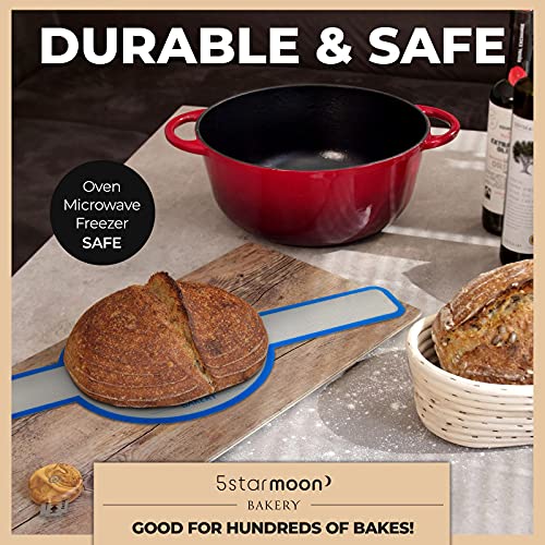 US Designed Twin Silicone Bread Sling for Dutch Oven - Reusable Bread Mat - Heat Resistant Dutch Oven Liners w/Long Handles - Non-Stick Bread Silicone Mat - Sourdough Bread Baking Supplies