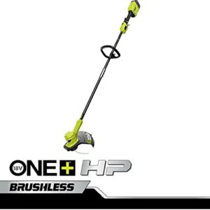 ryobi one+ hp 18v brushless 13 in. cordless battery string trimmer with 4.0 ah battery and charger
