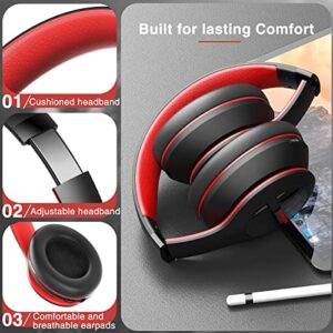 Uliptz Active Noise Cancelling Headphones, 65H Playtime Over Ear ENC Call Noise Cancelling Bluetooth Headphones, Wireless Over Ear Headphones with Deep Bass Hi-Fi Stereo Sound for Travel/Home/Work