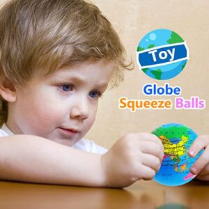 24 Pcs Globe Squeeze Balls,Earth Stress Relief Balls,Foam Squeeze Balls for Finger Exercise,Party Favors,School,Classroom,2.5 inch