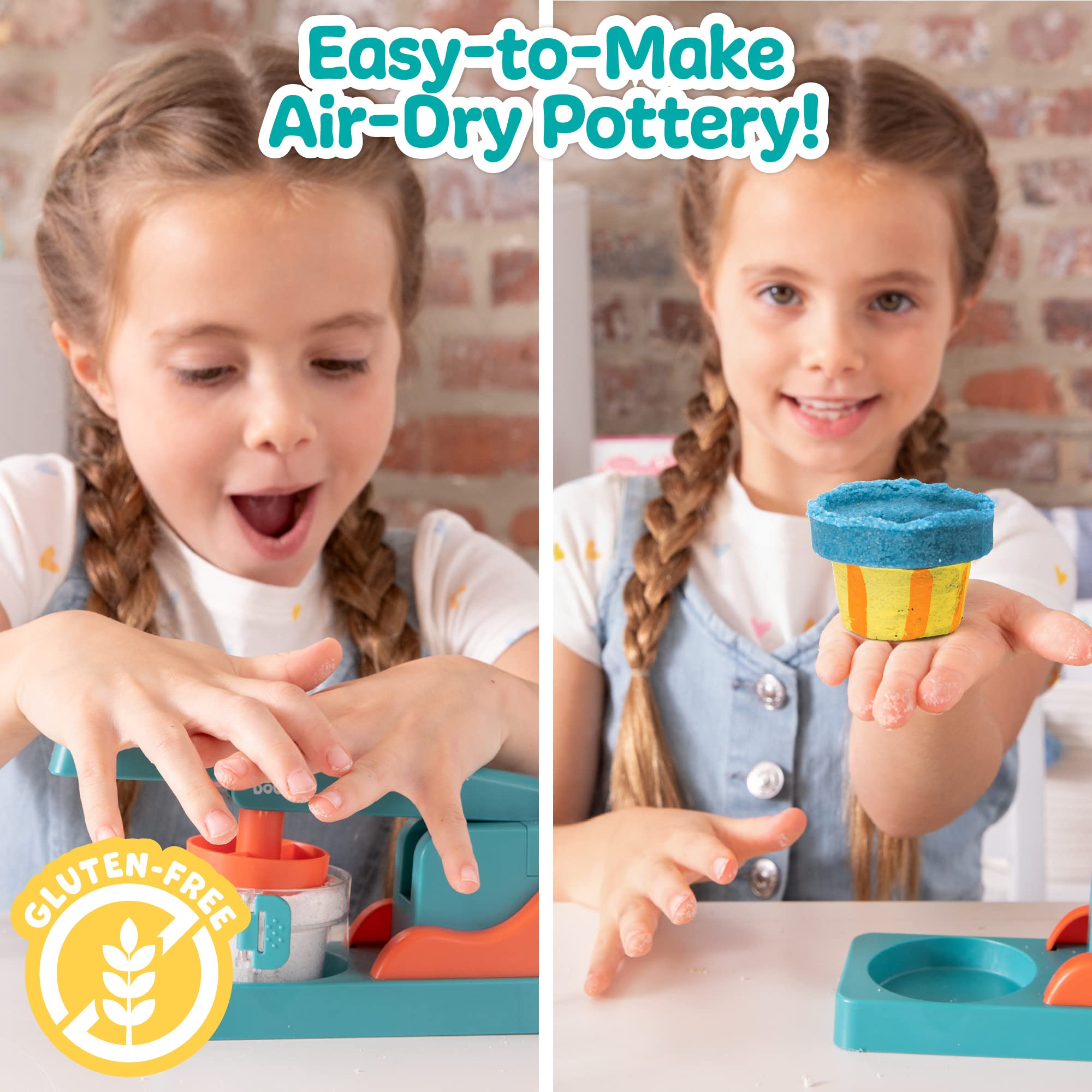 Made By Me! Sand Dough Sculpt & Paint Creations! Pottery Press, Sand Dough Bowl Kit, Paint & Create Your Own Pottery, Mess-Free Pottery Kit for Kids, Great Arts & Craft Activity for Ages 6, 7, 8, 9