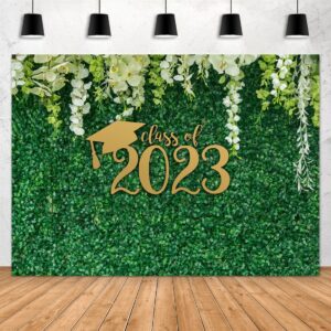 aperturee class of 2023 graduation photography backdrop 7x5ft green leaves wall prom congrats grad bachelor cap spring still life grass leaf background party decorations photo studio booth prop banner