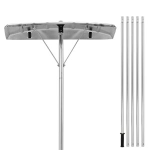 goplus snow roof rake, 25-inch blade 20 ft extension snow shovel for snow removal w/ wheels anti-slip handle, ideal for roof car, heavy duty aluminum