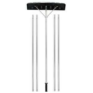 goplus snow roof rake, extendable 4.8-20ft snow shovel for snow removal w/ aluminum frame & anti-slip handle, ideal for roof car, 25-inch blade