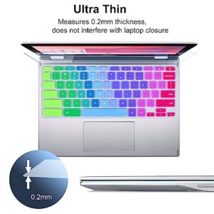 11.6" Screen Protector Tempered Glass for 11.6" Acer Chromebook Spin 311 CP311 R11 CP511 C738T R721t, Acer X360 Chromebook Spin 11.6" 9H Hardness Tempered Glass with Colorful Silicone Keyboard Cover