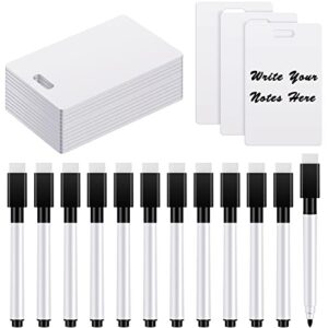 24 packs pocket sized erasable notepad badge accessory 12 pieces mini whiteboard clipboard hangs with badge mini whiteboard small dry erase board with 12 pieces dry erase marker for office school
