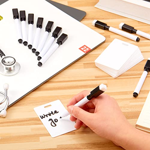 24 Packs Pocket Sized Erasable Notepad Badge Accessory 12 Pieces Mini Whiteboard Clipboard Hangs with Badge Mini Whiteboard Small Dry Erase Board with 12 Pieces Dry Erase Marker for Office School