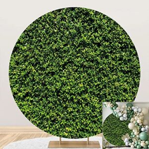 canessioa 7.2x7.2ft green leaf round backdrop cover nature greenery leaves wall round backdrop spring easter party baby shower bridal shower wedding birthday party circle backdrop cover polyester