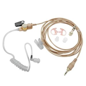 wodasen ifb earpiece 3.5mm anchor broadcaster in ear monitor used on stage on camera professional earset w/ 1/4'' connector for iphone android telex lecstronics clear-com comrex (beige)