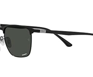 Ray-Ban RB3686 Square Sunglasses, Matte Black On Black/Polarized Dark Grey, 57 mm