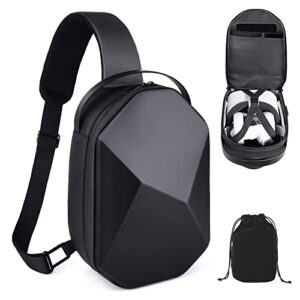 ainiv hard carrying case for oculus quest 2 vr headsets and controllers acessories protective waterproof crossbody shoulder chest backpack fit for elite strap with storage bag