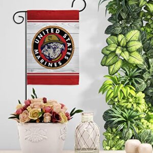 Breeze Decor Marine Bulldog Garden House Flag Set Armed Forces Corps USMC Semper Fi United State American Military Veteran Retire Official Decoration Banner Small Yard Gift Double-Sided, Made in USA