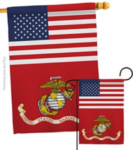 us marine corps garden house flag - set armed forces usmc semper fi united state american military veteran retire official - decoration banner small yard gift double-sided made in usa 28 x 40