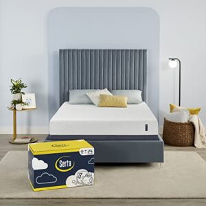 serta - 8 inch cooling gel memory foam mattress, twin size, medium-firm, supportive, certipur-us certified, 100-night trial, sheer slumber, white