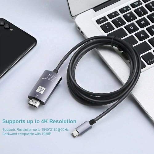 BoxWave Cable Compatible with Oculus Quest 2 - SmartDisplay Cable - USB Type-C to HDMI (6 ft), USB C/HDMI Cable for Oculus Quest 2 - Jet Black