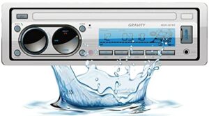 gravity mgr-207bt 200w a2dp true marine stereo am fm radio media player receiver with bluetooth for boat, atv, rv, car, motorcycle
