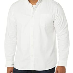 Amazon Essentials Men's Regular-Fit Long-Sleeve Pocket Stretch Oxford Shirt (Available in Big & Tall), White, 3X-Large Big Tall