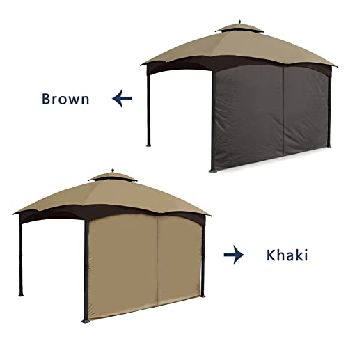 Gazebo Universal Replacement Privacy Curtains - Gafrem 10' x 12' Canopy Side Wall Privacy Panel with Zipper, 1 Panel Sidewall ONLY (Brown)