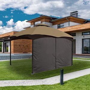 Gazebo Universal Replacement Privacy Curtains - Gafrem 10' x 12' Canopy Side Wall Privacy Panel with Zipper, 1 Panel Sidewall ONLY (Brown)