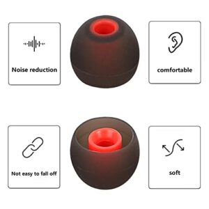 Earbuds Replacement Tips Silicone Earbud Tips Ear Gels Fit for Inner Hole from 3.8mm - 5.1mm Earphones 9 Pairs S/M/L Black-Red