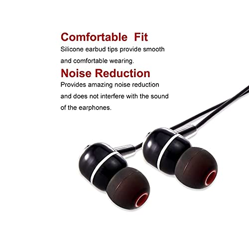 Earbuds Replacement Tips Silicone Earbud Tips Ear Gels Fit for Inner Hole from 3.8mm - 5.1mm Earphones 9 Pairs S/M/L Black-Red