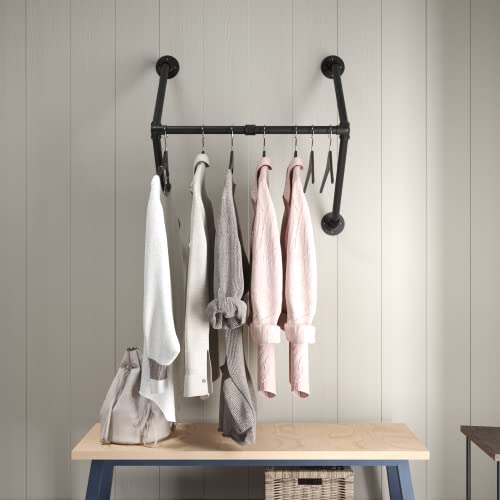 ONOTETUT Industrial Pipe Clothing Rack,Detachable Pipe Wall Mounted Clothes Rack,Industrial Space-Saving Hanging Clothes Rack,Multi-Purpose Pipe Garment Racks for Laundry Room