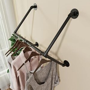 ONOTETUT Industrial Pipe Clothing Rack,Detachable Pipe Wall Mounted Clothes Rack,Industrial Space-Saving Hanging Clothes Rack,Multi-Purpose Pipe Garment Racks for Laundry Room