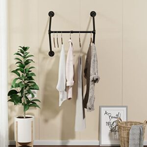 ONOTETUT Industrial Pipe Clothing Rack,Detachable Pipe Wall Mounted Clothes Rack,Industrial Space-Saving Hanging Clothes Rack,Multi-Purpose Pipe Garment Racks for Laundry Room