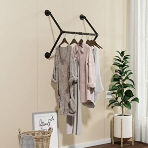 ONOTETUT Industrial Pipe Clothing Rack,Detachable Pipe Wall Mounted Clothes Rack,Industrial Space-Saving Hanging Clothes Rack,Multi-Purpose Pipe Garment Racks for Laundry Room