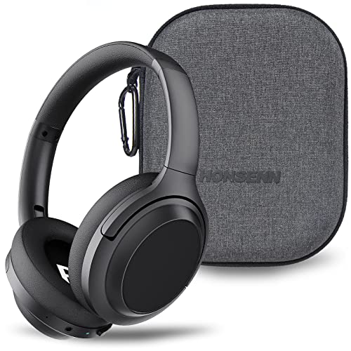 HONSENN 938A Active Noise Cancelling Headphones, Wireless Over Ear Bluetooth Headphones with Microphone, High-Fidelity Audio, Comfortable Fit, 35H Playtime headphones with Case for Travel, Home Office