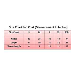 Fashtastic Professional Pink Lab Coat for Women and Men, Short-Sleeve, Unisex (Small)