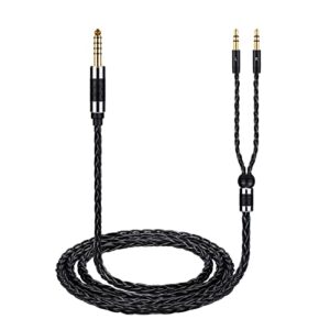 weishan balanced cable replacement for hifiman sundara, he4xx, he400se headphones, dual 3.5mm to 4.4 wire compatible with sony wm1a, wm1z, nw-zx505 digital music players, 4ft