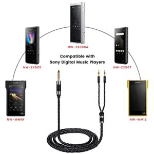 weishan Balanced Cable Replacement for Hifiman Sundara, HE4XX, HE400SE Headphones, Dual 3.5mm to 4.4 Wire Compatible with Sony WM1A, WM1Z, NW-ZX505 Digital Music Players, 4ft