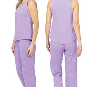 PajamaGram Summer Pajamas For Women - PJ Set For Women, Lavender Polka Dot, MD