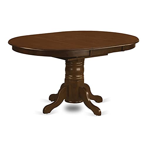 Butterfly Leaf Oval Wooden Dining Table, Drop Leaf Dining Room Table with Pedestal Legs for Kitchen Dining Room, in Espresso