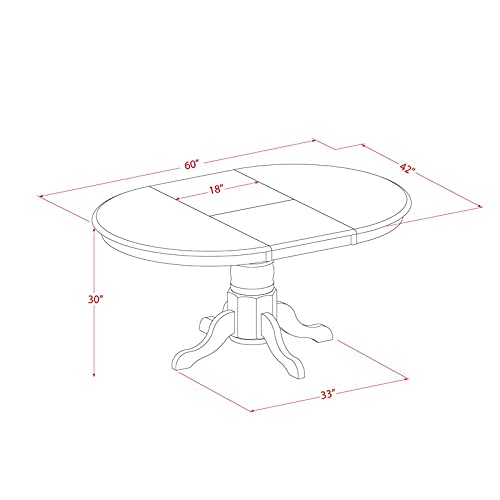 Butterfly Leaf Oval Wooden Dining Table, Drop Leaf Dining Room Table with Pedestal Legs for Kitchen Dining Room, in Espresso