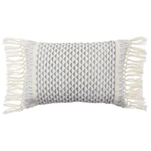 jaipur living vibe haskell 13"x21" pillow, bohemian slate for outdoor spaces