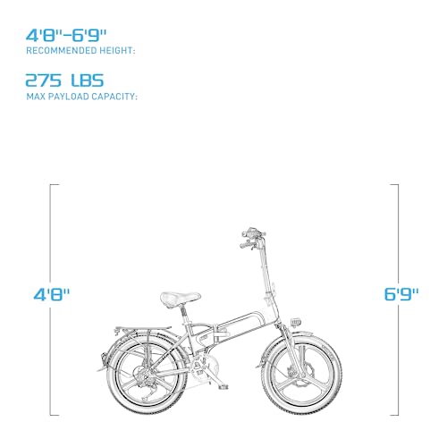 Electric Bike for Adults, 20" x2.4" Fat Tire Foldable Ebike 48V 500W Motor,48V10.4Ah Samsung Waterproof Battery Folding All-Terrain Electric Bicycle 7 Speed Gears