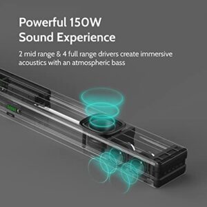 i-box 150W Soundbar with Wireless Subwoofer, Resonate TV Soundbar System with 3D Surround Sound, Bluetooth 5.0, HDMI (ARC), Optical Input