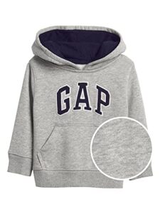 gap baby boys logo pullover hoodie sweatshirt, light heather grey b08, 2t us