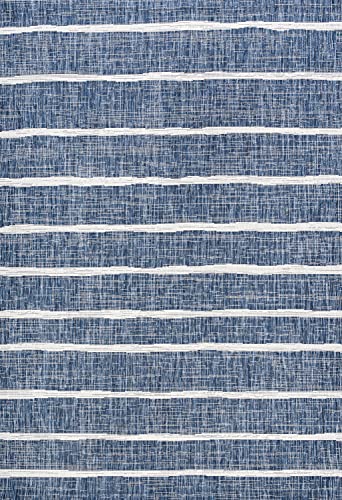 JONATHAN Y SMB125C-3 Colonia Berber Stripe Indoor Outdoor Area Rug Bohemian Contemporary Easy Cleaning Bedroom Kitchen Backyard Patio Non Shedding, 3 X 5, Blue/Ivory,JSMB125-C3