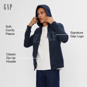 GAP mens Logo Hoodie Zip Sweatshirt, Tapestry Navy, Medium US