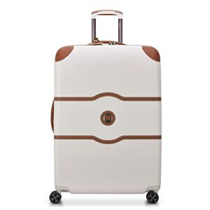 delsey paris chatelet hardside 2.0 luggage with spinner wheels, angora, checked-medium 24 inch