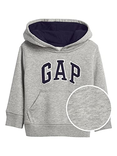 GAP baby boys Logo Pullover Hoodie Sweatshirt, Light Heather Grey B08, 0-3 Months US